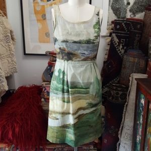 Anthropologie Cotton Canvas Landscape Dress